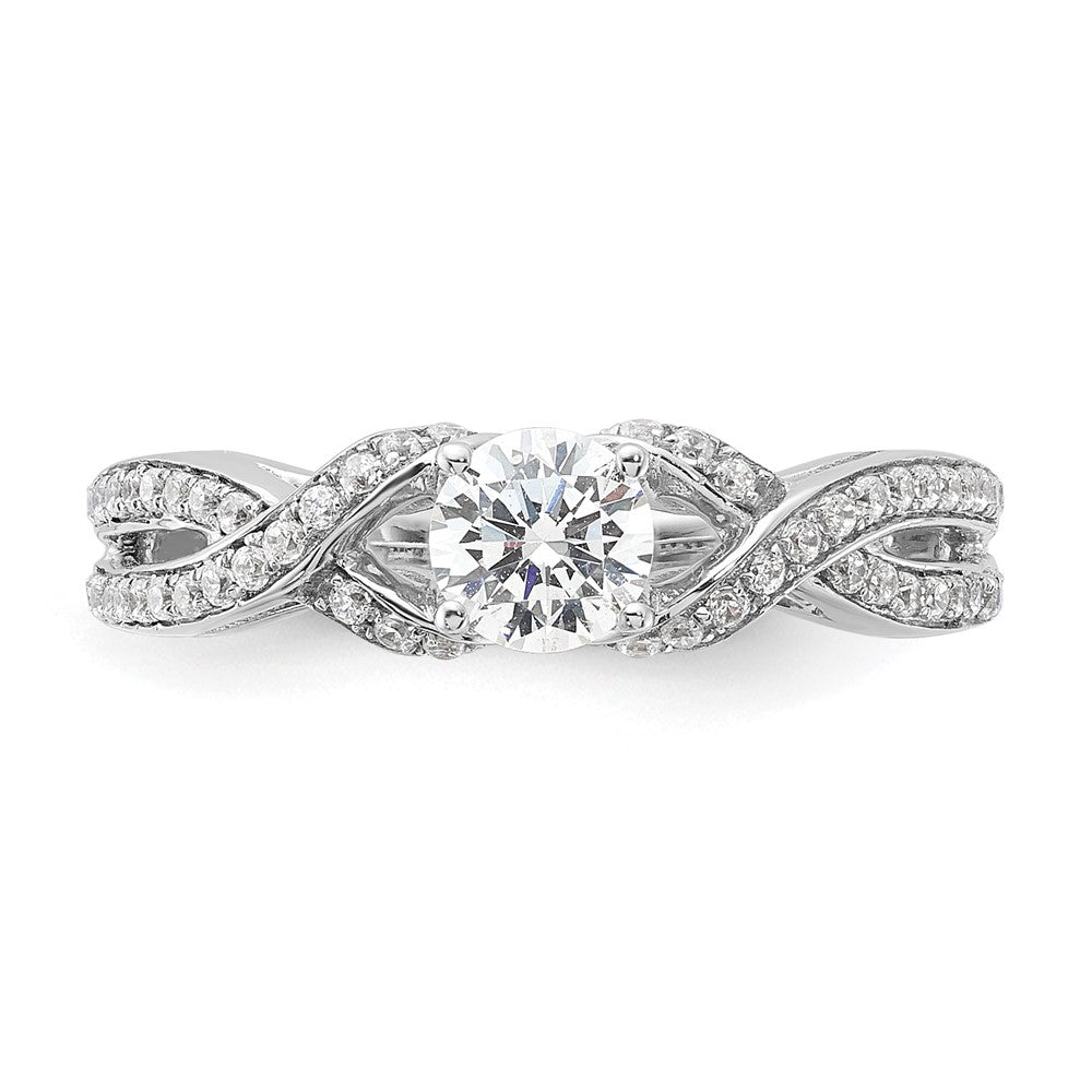 10k White Gold 3/4 carat Lab Grown Diamond VS/SI+ G+ Round Complete Twist Bypass Engagment Ring