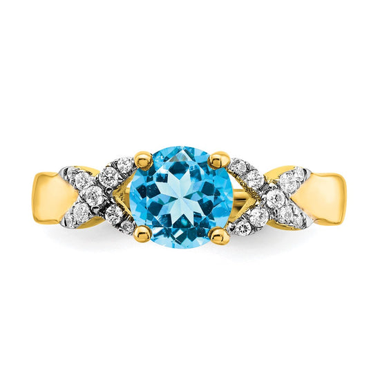 14k Two-tone Gemstone and Diamond Rings