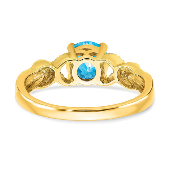 14k Two-tone Gemstone and Diamond Rings