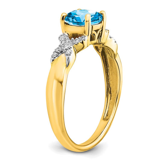 14k Two-tone Gemstone and Diamond Rings