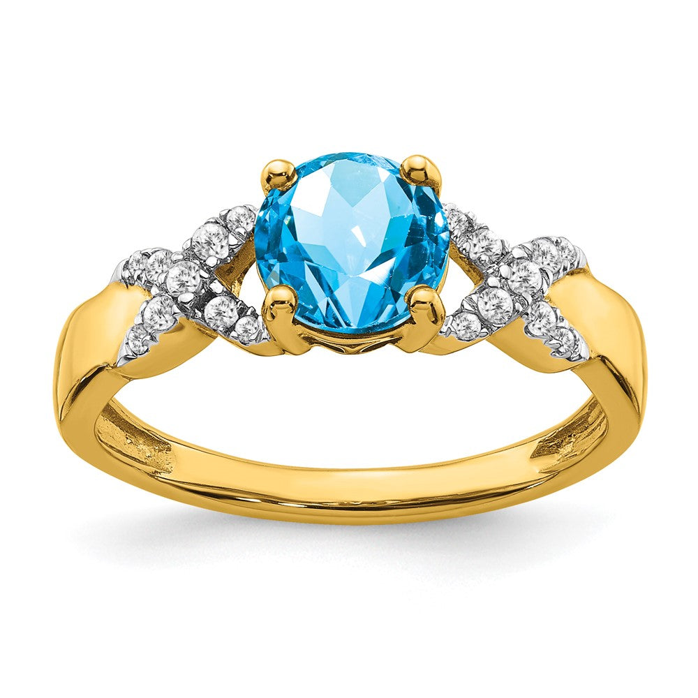 14k Two-tone Gemstone and Diamond Rings