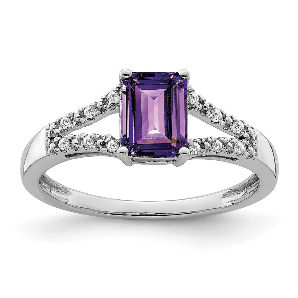 Emerald Cut Gemstone and Diamond Rings
