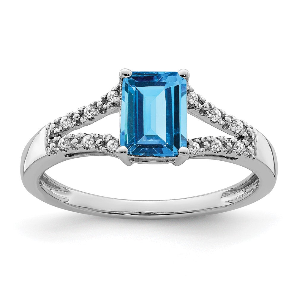 Emerald Cut Gemstone and Diamond Rings