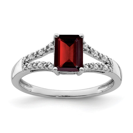 Emerald Cut Gemstone and Diamond Rings