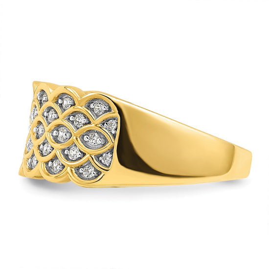 14K Pave 1/4 carat Complete Diamond Band