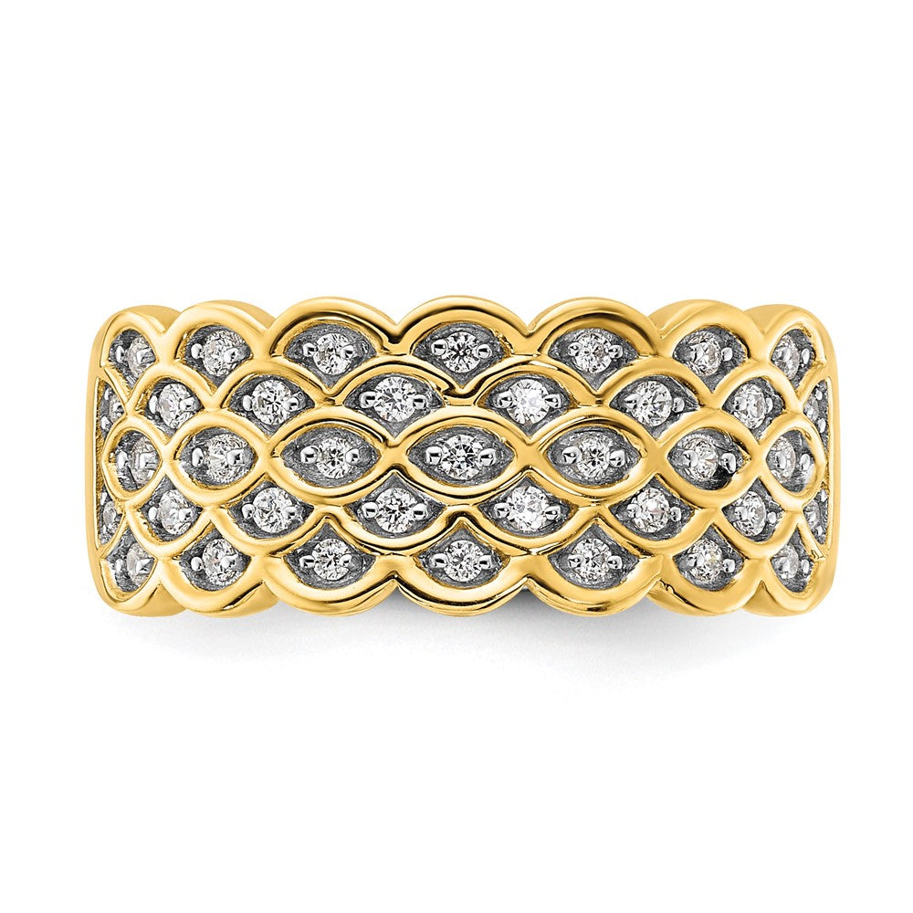 14K Pave 1/4 carat Complete Diamond Band
