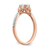 14k Rose Gold (Holds 1/2 carat (5.2mm) Round Center) 1/4 carat Diamond Semi-mount Engagement Ring
