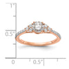 14k Rose Gold (Holds 1/2 carat (5.2mm) Round Center) 1/4 carat Diamond Semi-mount Engagement Ring
