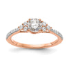 14k Rose Gold (Holds 1/2 carat (5.2mm) Round Center) 1/4 carat Diamond Semi-mount Engagement Ring
