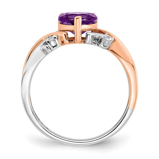 Two Tone Heart Gemstone & Diamond rings