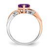 Two Tone Heart Gemstone & Diamond rings