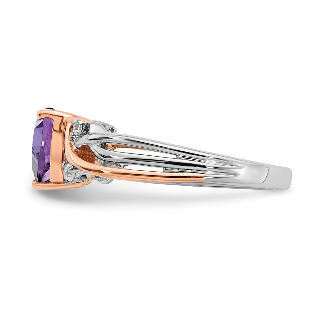 Two Tone Heart Gemstone & Diamond rings
