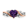 Two Tone Heart Gemstone & Diamond rings