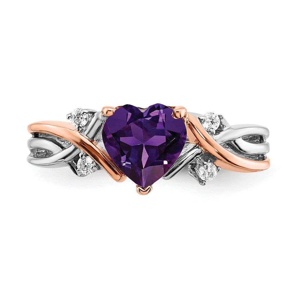 Two Tone Heart Gemstone & Diamond rings