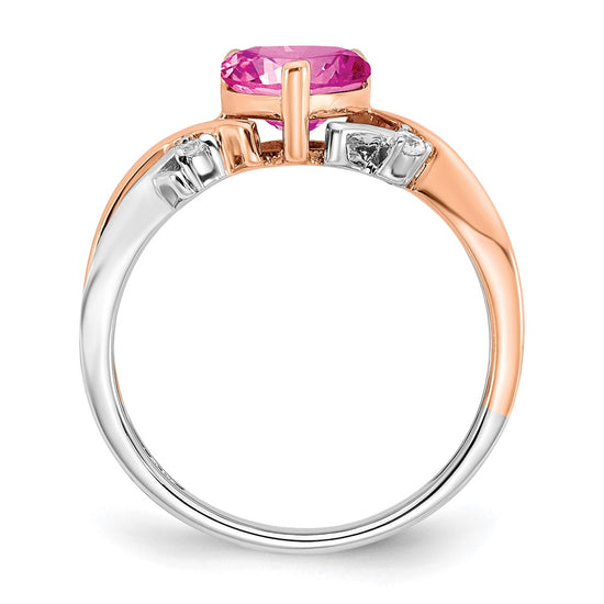 Two Tone Heart Gemstone & Diamond rings