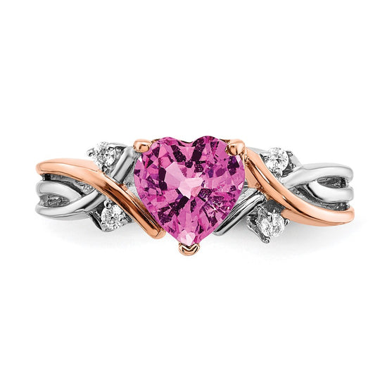 Two Tone Heart Gemstone & Diamond rings