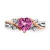 Two Tone Heart Gemstone & Diamond rings