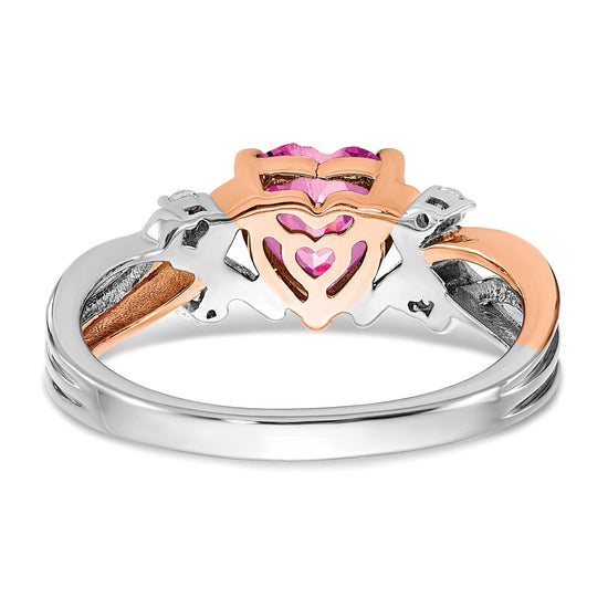 Two Tone Heart Gemstone & Diamond rings