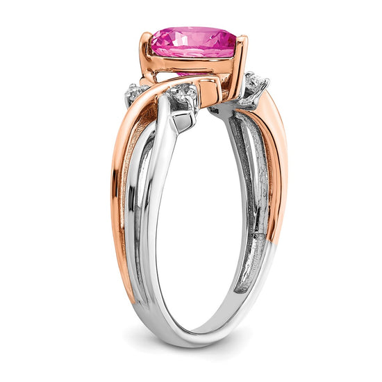 Two Tone Heart Gemstone & Diamond rings