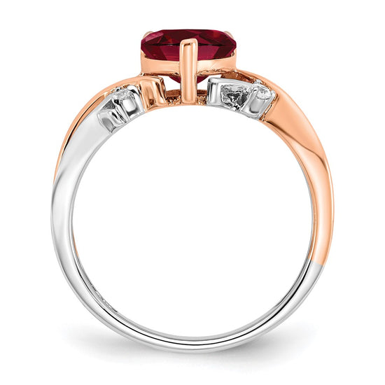 Two Tone Heart Gemstone & Diamond rings