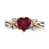 Two Tone Heart Gemstone & Diamond rings