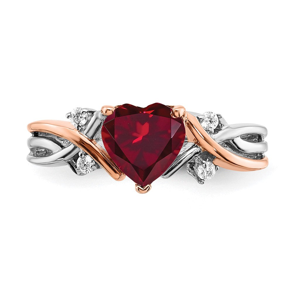 Two Tone Heart Gemstone & Diamond rings