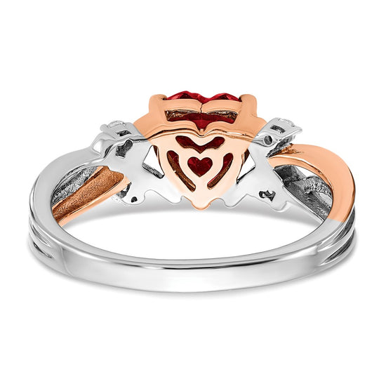 Two Tone Heart Gemstone & Diamond rings