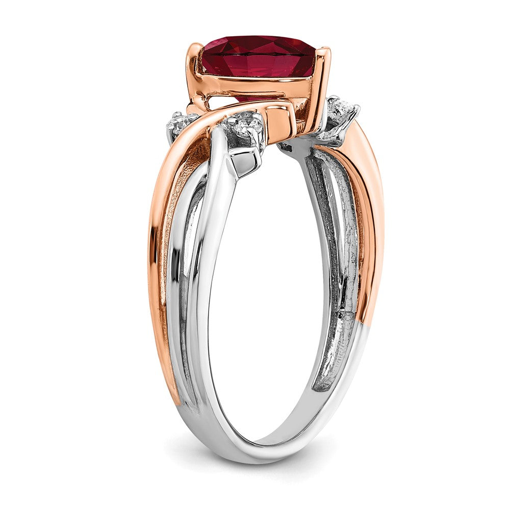 Two Tone Heart Gemstone & Diamond rings
