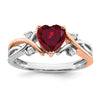 Two Tone Heart Gemstone & Diamond rings