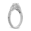 14k White Gold (Holds 3/8 carat (4.8mm) Round Center) 1/5 carat Diamond Semi-mount Engagement Ring