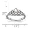 14k White Gold (Holds 3/8 carat (4.8mm) Round Center) 1/5 carat Diamond Semi-mount Engagement Ring