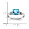 14k White Gold Cushion Gemstone and Diamond Ring