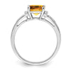 14k White Gold Cushion Gemstone and Diamond Ring