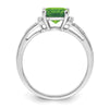 14k White Gold Cushion Gemstone and Diamond Ring