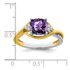 14k Two-tone Cushion Gemstone and Diamond Ring