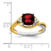 14k Two-tone Cushion Gemstone and Diamond Ring