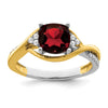 14k Two-tone Cushion Gemstone and Diamond Ring