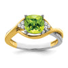 14k Two-tone Cushion Gemstone and Diamond Ring