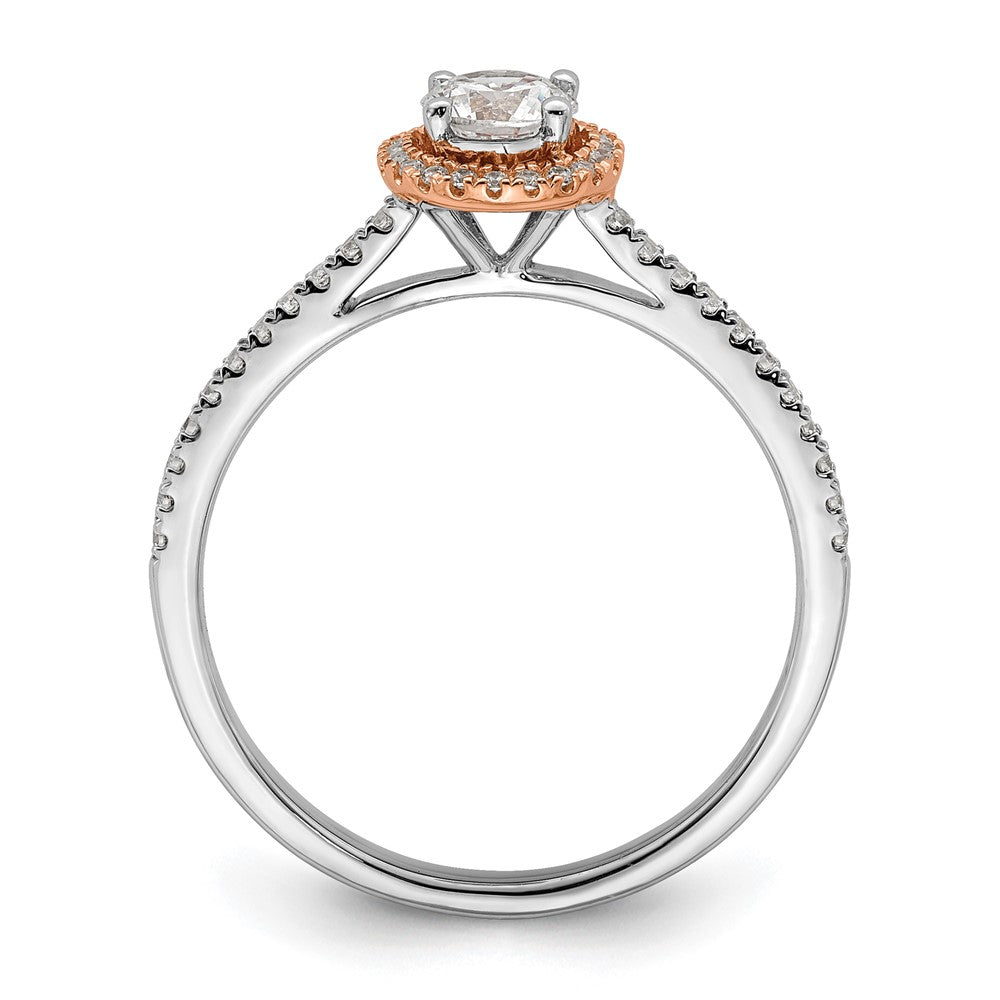 Gold Diamond Round Halo Engagement Rings