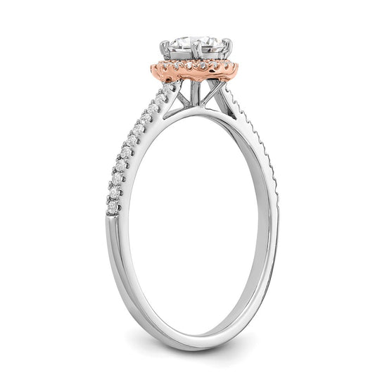 Gold Diamond Round Halo Engagement Rings