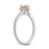Gold Diamond Round Halo Engagement Rings