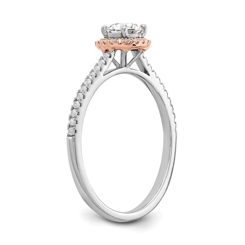 Gold Diamond Round Halo Engagement Rings