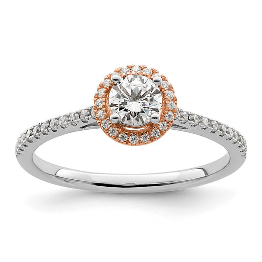 Gold Diamond Round Halo Engagement Rings