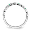 14k White Gold Gemstone and Diamond Twist Band