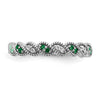 14k White Gold Gemstone and Diamond Twist Band