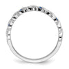 14k White Gold Gemstone and Diamond Twist Band
