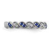 14k White Gold Gemstone and Diamond Twist Band