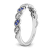14k White Gold Gemstone and Diamond Twist Band