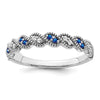 14k White Gold Gemstone and Diamond Twist Band