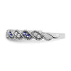 14k White Gold Gemstone and Diamond Twist Band
